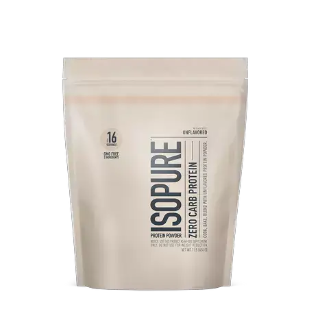 A photo of Isopure Unflavored Whey Isolate Protein Powder. 