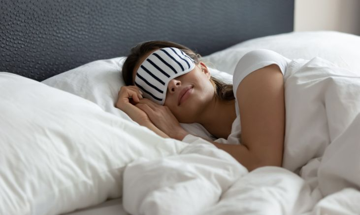 An image of a woman having a good deep sleep. An effect of glycine.