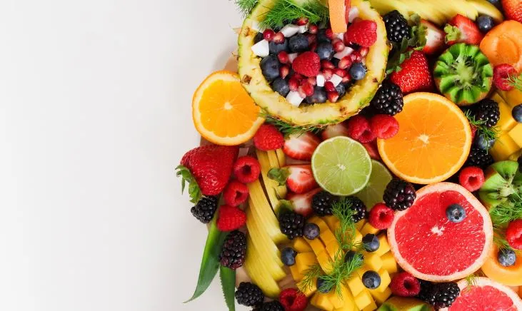 Colorful array of fresh fruits