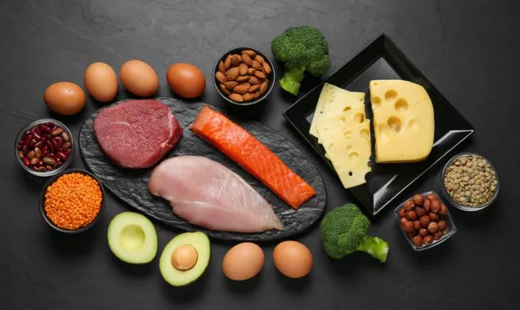 Various protein-rich foods for amino acids