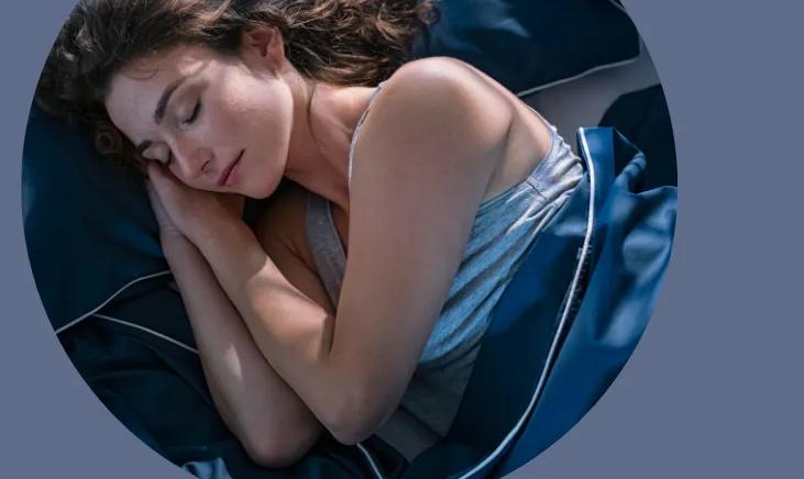 Relaxed woman enjoying a restful sleep