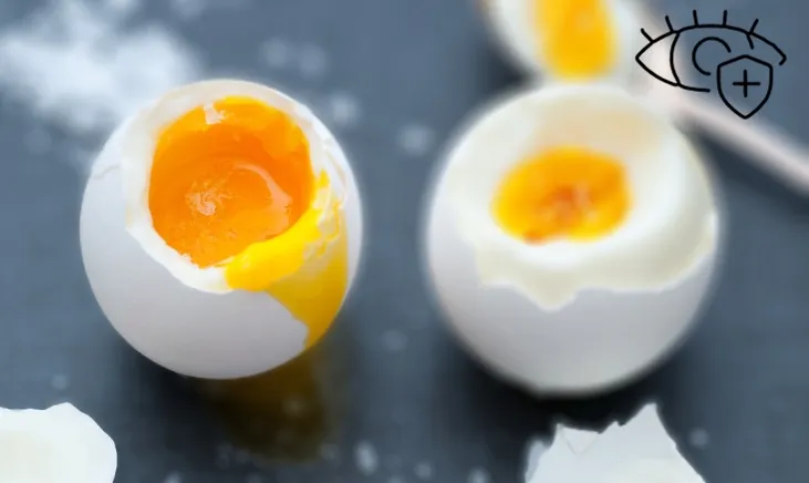 Pair of eggs with golden yolks