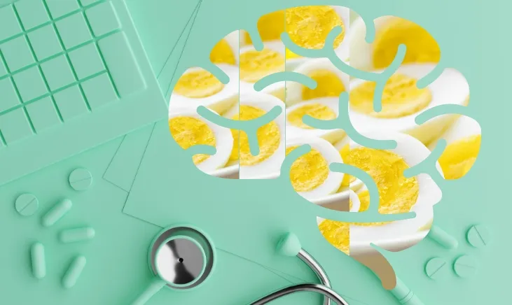 Crafting brain-shaped patterns from boiled egg pieces