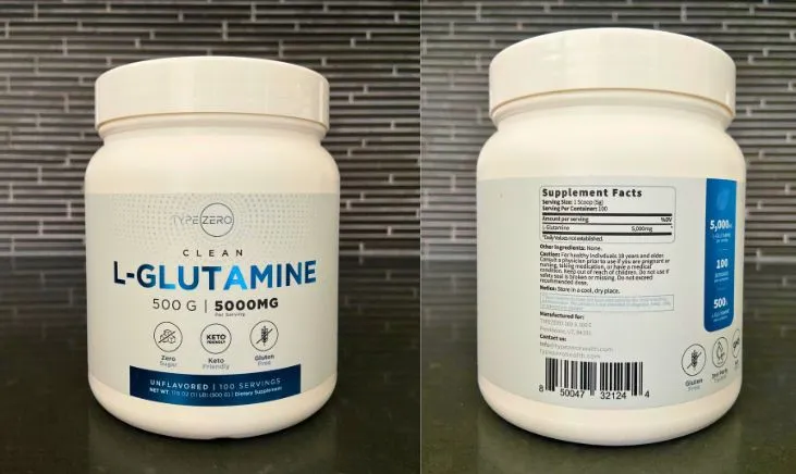 Type Zero Clean L-Glutamine Jar